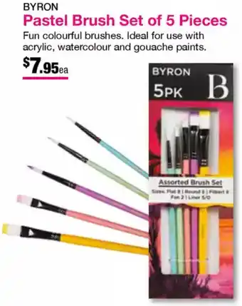 Eckersley's Art & Craft Pastel Brush Set of 5 Pieces offer