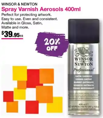 Eckersley's Art & Craft Spray Varnish Aerosols offer