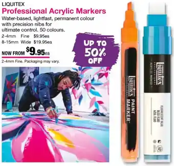 Eckersley's Art & Craft Professional Acrylic Markers offer