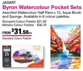 Eckersley's Art & Craft Byron Watercolour Pocket Sets offer