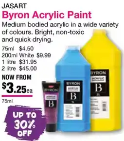 Eckersley's Art & Craft Byron Acrylic Paint offer