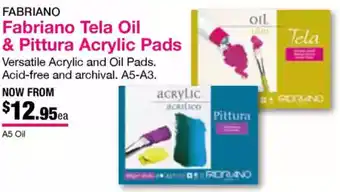 Eckersley's Art & Craft Fabriano Tela Oil & Pittura Acrylic Pads offer