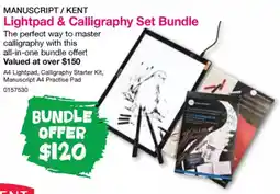 Eckersley's Art & Craft Lightpad & Calligraphy Set Bundle offer