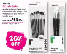 Eckersley's Art & Craft Brush Sets offer