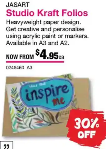 Eckersley's Art & Craft Studio Kraft Folios offer