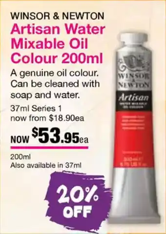 Eckersley's Art & Craft Artisan Water Mixable Oil Colour offer