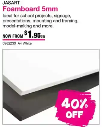 Eckersley's Art & Craft Foamboard 5mm offer