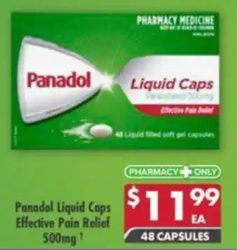 Pharmacy4Less Panadol Liquid Caps Effective Pain Relief 500mg offer