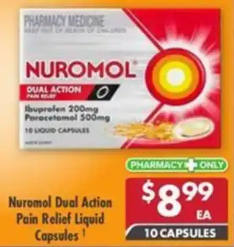 Pharmacy4Less Nuromol Dual Action Pain Relief Liquid Capsules offer