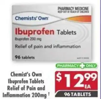 Pharmacy4Less Chemist's Own Ibuprofen Tablets Relief of Pain and Inflammation 200mg offer