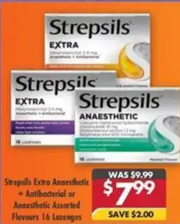 Pharmacy4Less Strepsils Extra Anaesthetic + Antibacterial or Anaesthetic Assorted Flavours offer