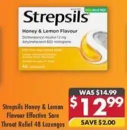 Pharmacy4Less Strepsils Honey & Lemon Flavour Effective Sore Throat Relief offer