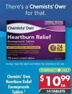 Pharmacy4Less Chemists' Own Heartburn Relief Esomeprazole Tablets offer