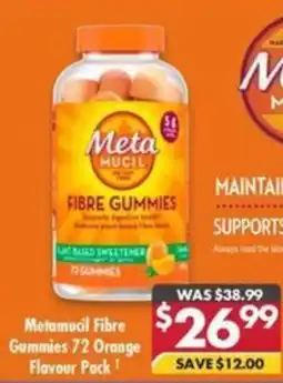 Pharmacy4Less Metamucil Fibre Gummies 72 Orange Flavour Pack offer