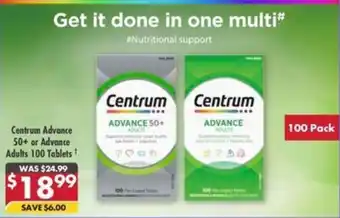 Pharmacy4Less Centrum Advance 50+ or Advance Adults offer