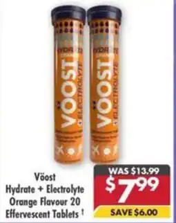 Pharmacy4Less Vöost Hydrate + Electrolyte Orange Flavour 20 Effervescent Tablets offer