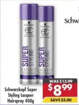 Pharmacy4Less Schwarzkopf Super Styling Lacquer Hairspray offer