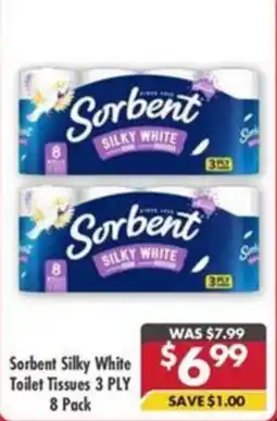 Pharmacy4Less Sorbent Silky White Toilet Tissues 3 PLY offer