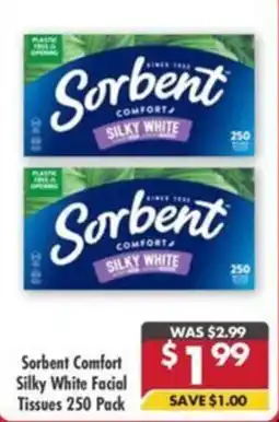 Pharmacy4Less Sorbent Comfort Silky White Facial Tissues offer