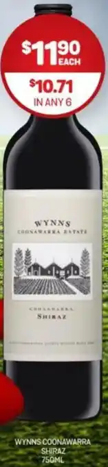 Harry Brown Wynns coonawarra shiraz offer