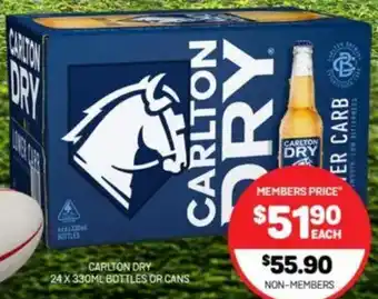 Harry Brown Carlton dry bottles or cans offer