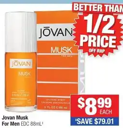 Direct Chemist Outlet Jovan Musk For Men EDC offer