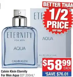 Direct Chemist Outlet Calvin Klein Eternity For Men Aqua EDT offer