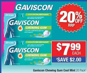 Direct Chemist Outlet Gaviscon Chewing Gum Cool Mint offer