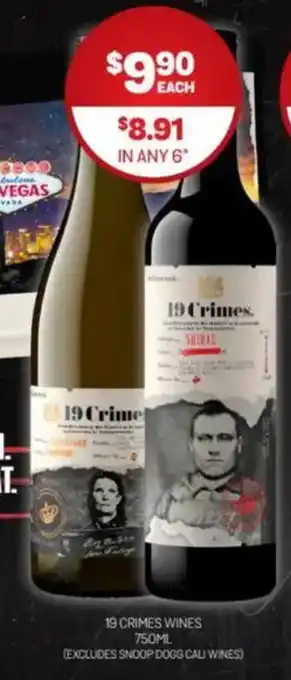 Harry Brown 19 crimes wines offer