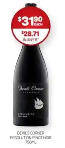 Harry Brown Devil's corner resolution pinot noir offer