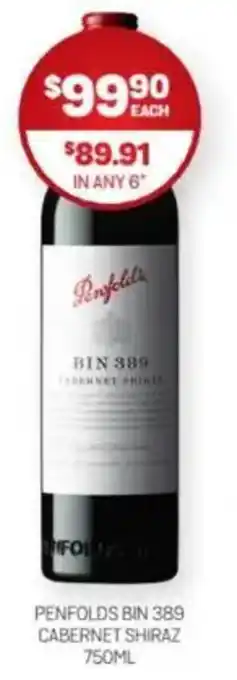 Harry Brown Penfolds bin 389 cabernet shiraz offer