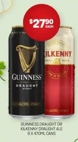 Harry Brown Guinness draught or kilkenny draught ale offer