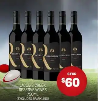 Harry Brown Jacob's creek reserve wines offer