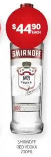 Harry Brown Smirnoff red vodka offer