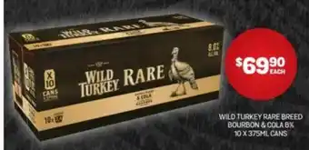 Harry Brown Wild turkey rare breed bourbon & cola offer