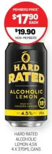 Harry Brown Hard rated alcoholic lemon offer