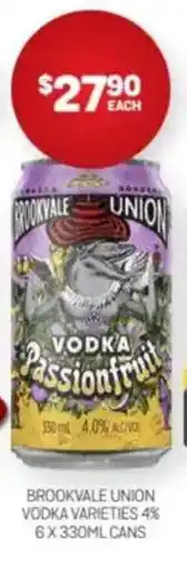 Harry Brown Brookvale union vodka offer