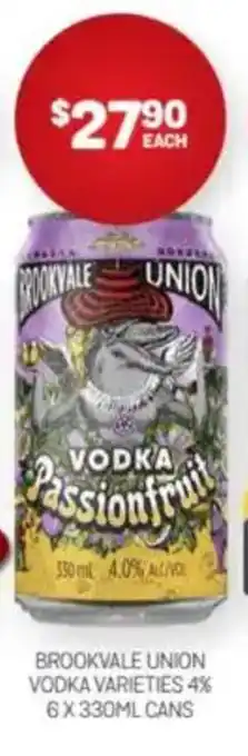 Harry Brown Brookvale union vodka offer