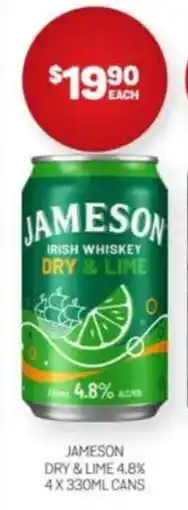 Harry Brown Jameson dry & lime 4.8% offer