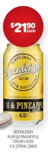 Harry Brown Beenleigh rum & pineapple crush 4.5% offer