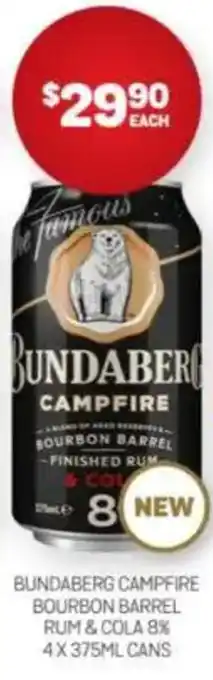 Harry Brown Bundaberg campfire bourbon barrel rum & cola 8% offer