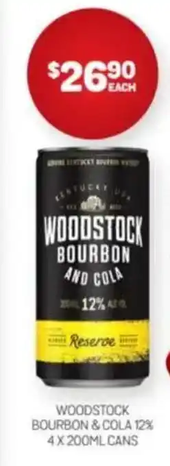 Harry Brown Woodstock bourbon & cola 12% offer