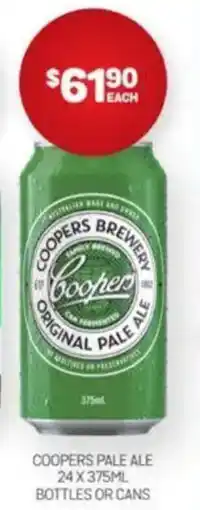 Harry Brown Coopers pale ale offer