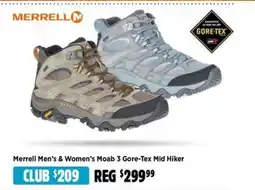 Anaconda Merrell Men's & Women's Moab 3 Gore-Tex Mid Hiker offer