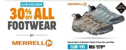 Anaconda Merrell Men's & Women's Moab 3 Gore-Tex Low Hiker offer