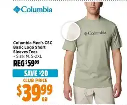 Anaconda Columbia Men's CSC Basic Logo Short Sleeves Tees offer