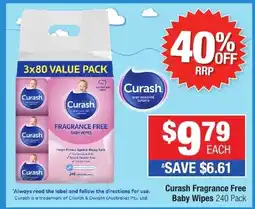 Direct Chemist Outlet Curash Fragrance Free Baby Wipes offer