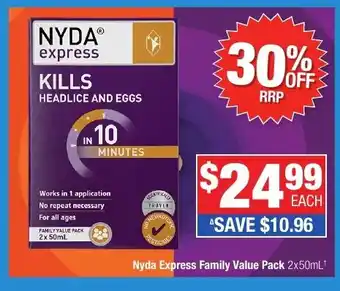 Direct Chemist Outlet Nyda Express Family Value Pack offer