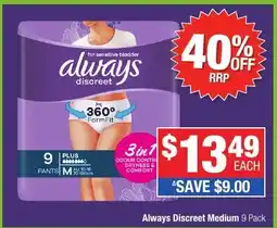 Direct Chemist Outlet Always Discreet Medium offer