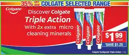 Direct Chemist Outlet Colgate Toothpaste Triple Action 110g offer